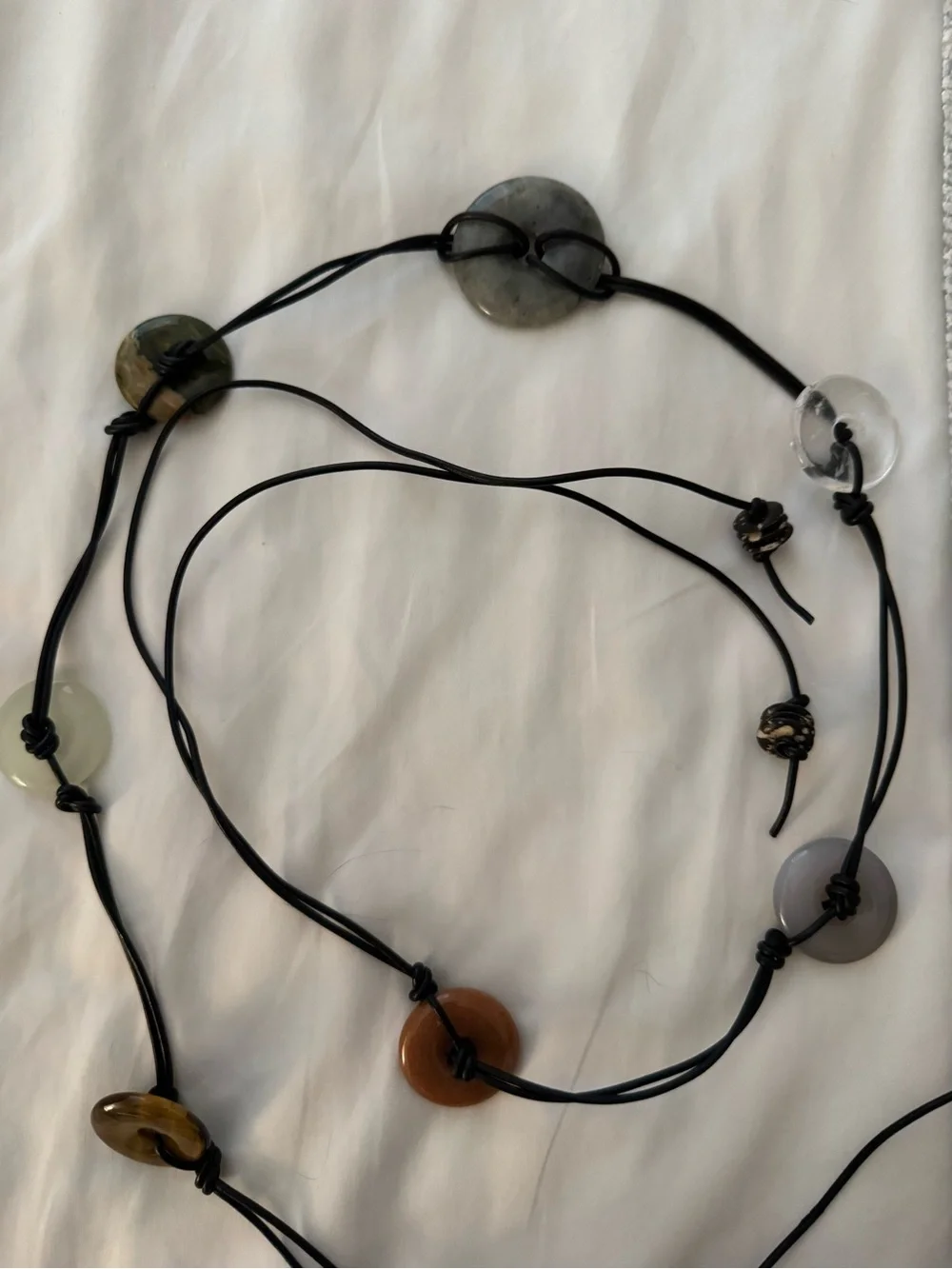 Handmade Multi stone leather beaded belt